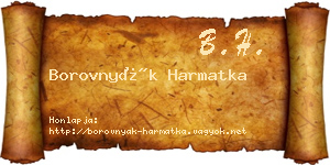 Borovnyák Harmatka névjegykártya